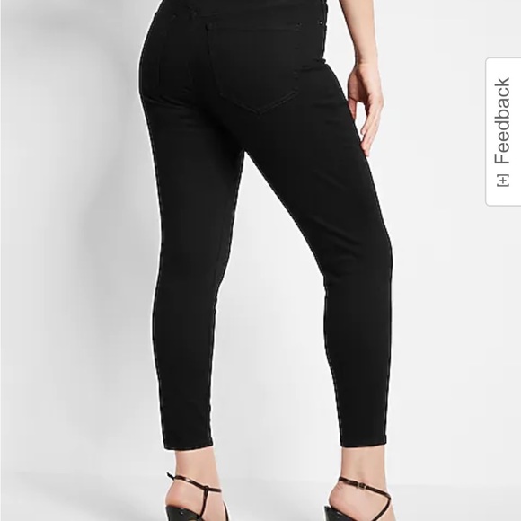 Express Black Skinny High Waist Jeans Sz 4S - Picture 3 of 6